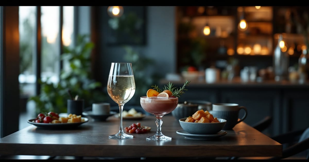 Plateau apéro dinatoire généreux avec charcuteries, fromages, fruits et crackers sur une table moderne