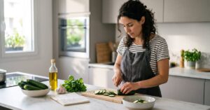 Recettes faciles courgettes : plat frais et coloré avec des courgettes dorées à la poêle